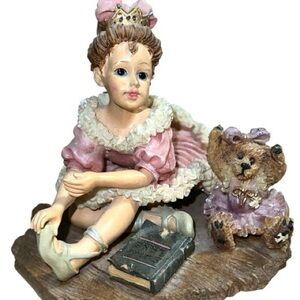 Yesterday’s Child collection Pink Ballerina Figurine with Teddy Bear